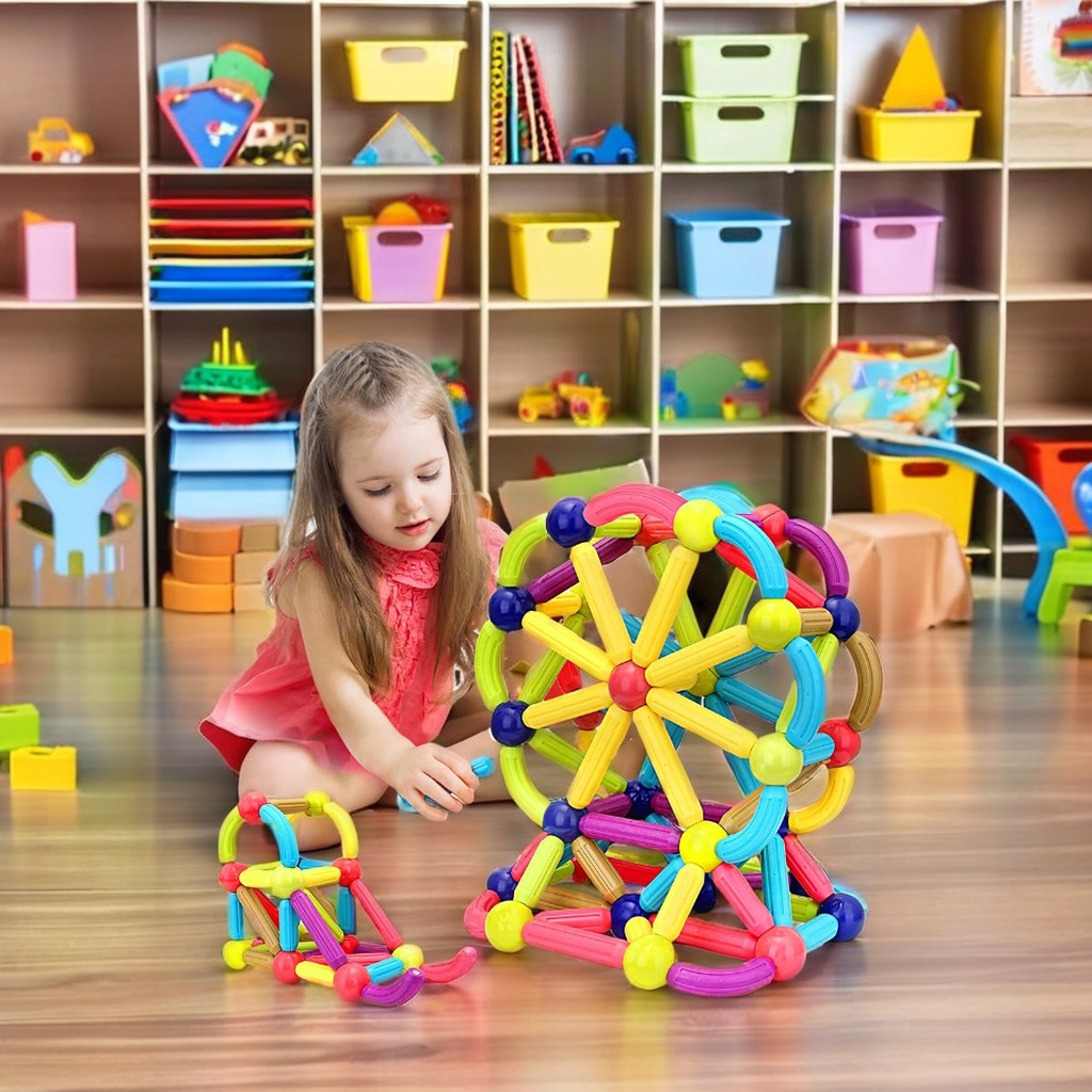 Magnetic Balls and Rods Building Set – STEM Toys for Kids Age 3+ Magnetic Balls and Rods Building Set – STEM Toys for Kids Age 3+